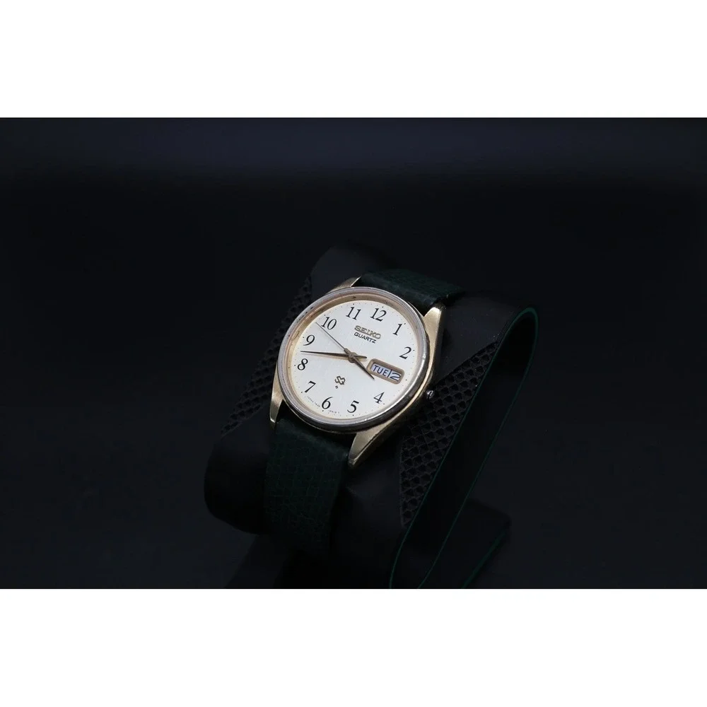 Vintage Seiko 7546-8399 Quartz Day Date 36mm New Crystal Running